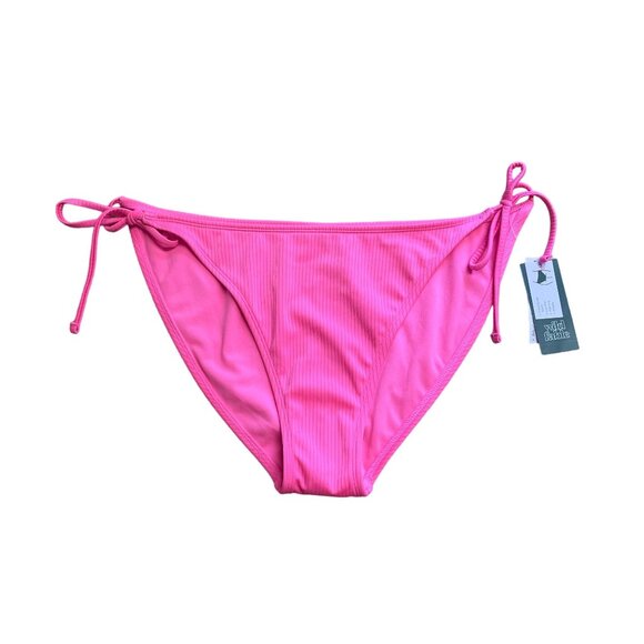 WILD FABLE BIKINI BOTTOM SIDE TIE RIBBED CHEEKY WOMEN'S XL LOW RISE HOT PINK NWT - Picture 1 of 6